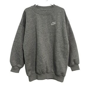 Nike Kids Sweatshirt Small Crewneck Oversized Grey Heather Fleece NWOT FD2923